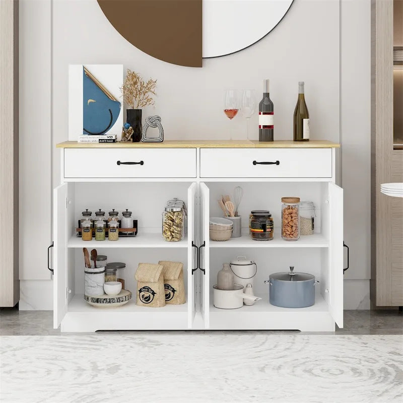 Madia Credenza con 2 Cassetti e 4 Ante