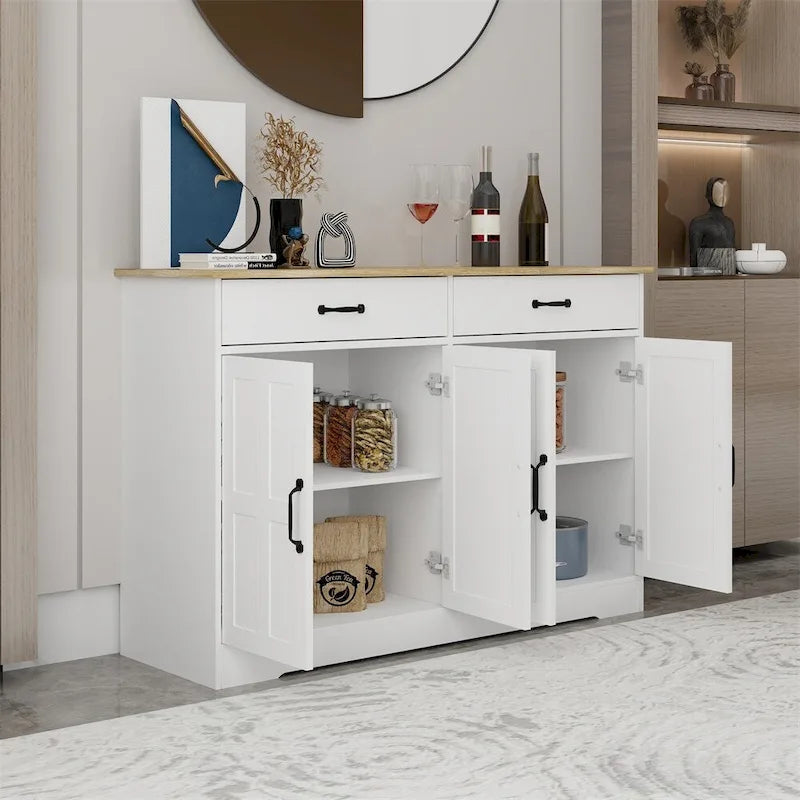 Madia Credenza con 2 Cassetti e 4 Ante