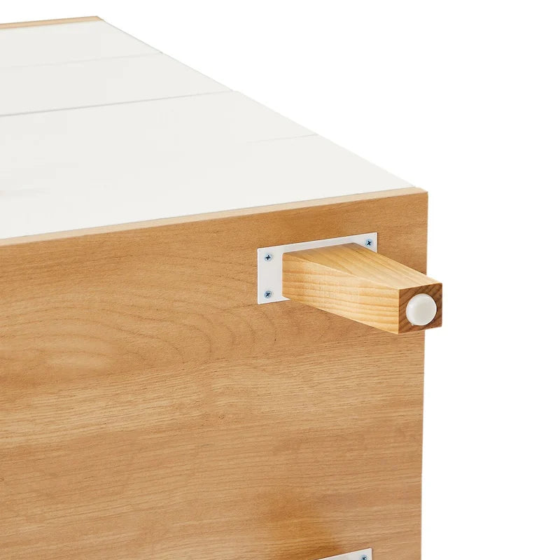 Mobiletto portaoggetti a 3 cassetti con gambe in legno massello