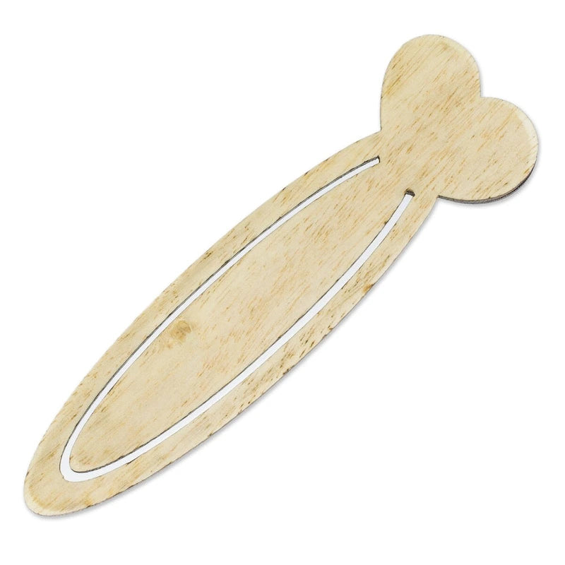Segnalibro a cuore in legno di teak riciclato