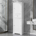 Armadietto da bagno alto 170 cm con cassetto e ripiano regolabile