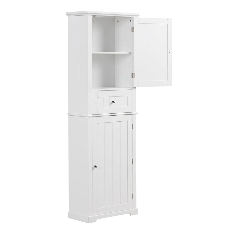 Armadietto da bagno alto 170 cm con cassetto e ripiano regolabile