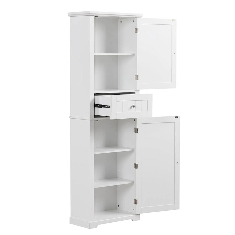 Armadietto da bagno alto 170 cm con cassetto e ripiano regolabile
