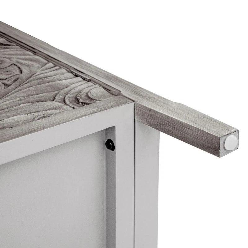 Mobiletto Grigio Chiaro con Ripiani Regolabili, 80 x 38 cm