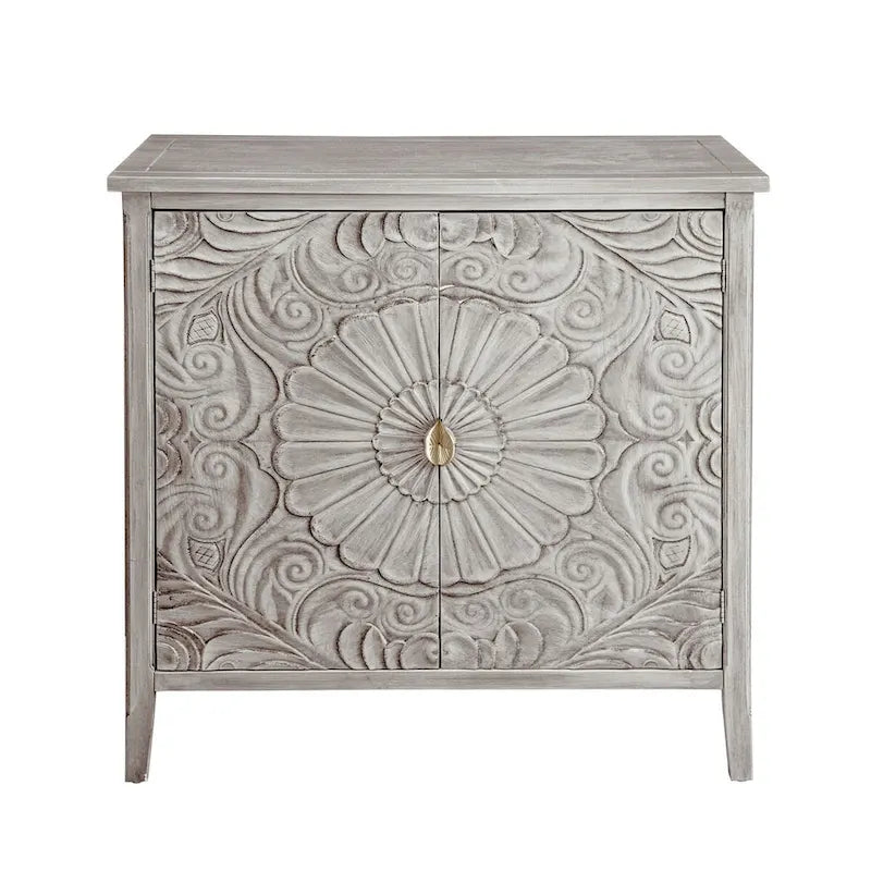 Mobiletto Grigio Chiaro con Ripiani Regolabili, 80 x 38 cm