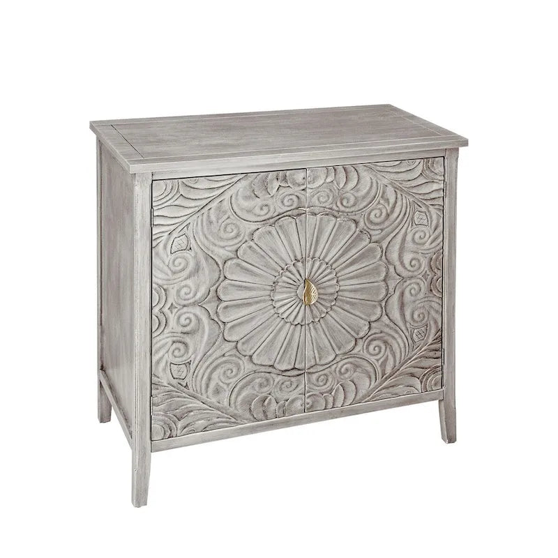 Mobiletto Grigio Chiaro con Ripiani Regolabili, 80 x 38 cm