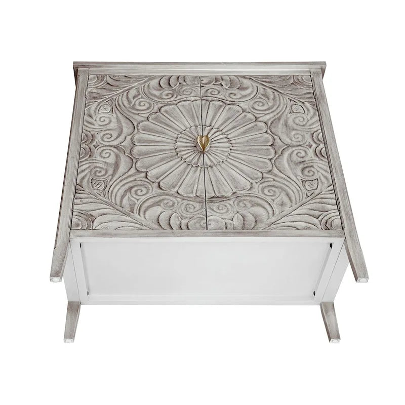 Mobiletto Grigio Chiaro con Ripiani Regolabili, 80 x 38 cm