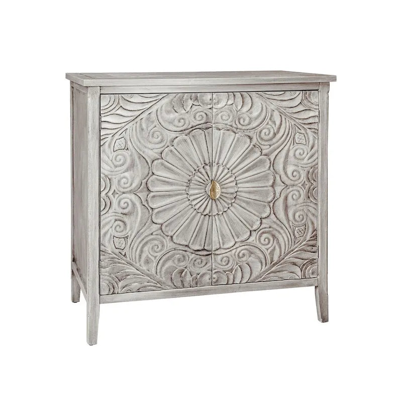 Mobiletto Grigio Chiaro con Ripiani Regolabili, 80 x 38 cm