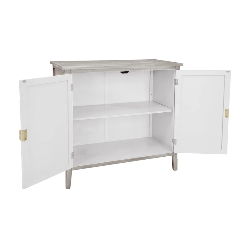 Mobiletto Grigio Chiaro con Ripiani Regolabili, 80 x 38 cm