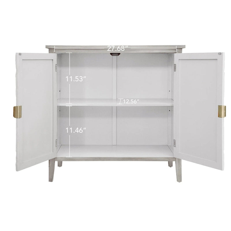 Mobiletto Grigio Chiaro con Ripiani Regolabili, 80 x 38 cm