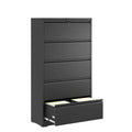 Seitlicher Stahlschrank mit 5 Schubladen und Schloss