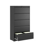 Seitlicher Stahlschrank mit 5 Schubladen und Schloss