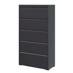 Seitlicher Stahlschrank mit 5 Schubladen und Schloss