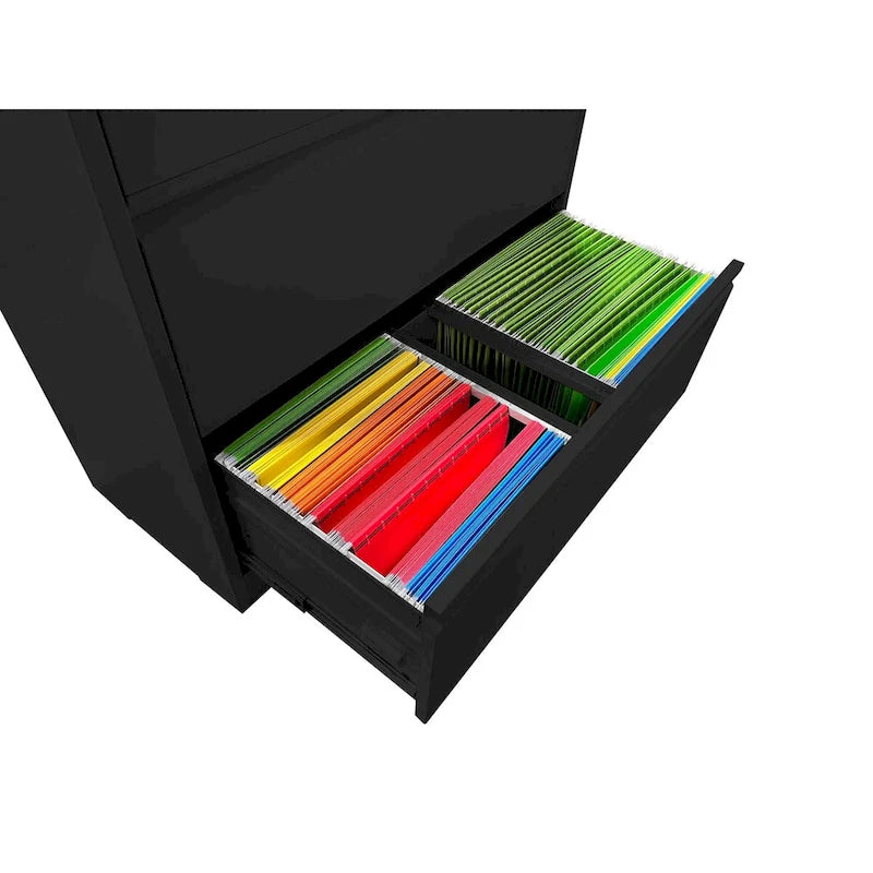 Seitlicher Stahlschrank mit 5 Schubladen und Schloss