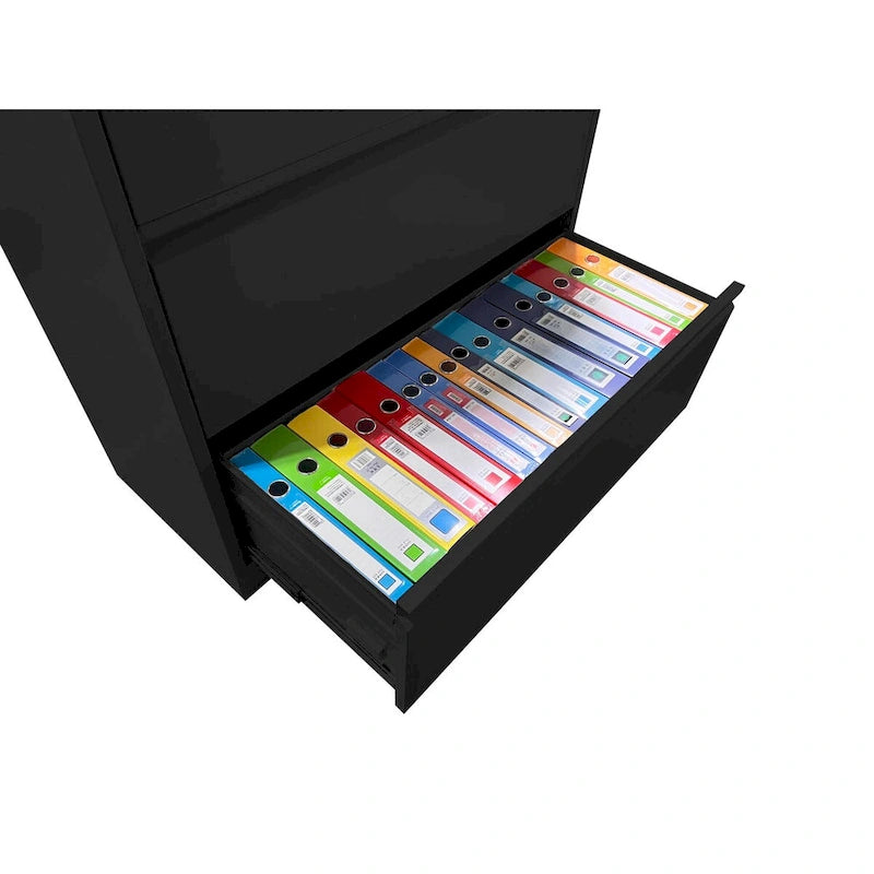 Seitlicher Stahlschrank mit 5 Schubladen und Schloss
