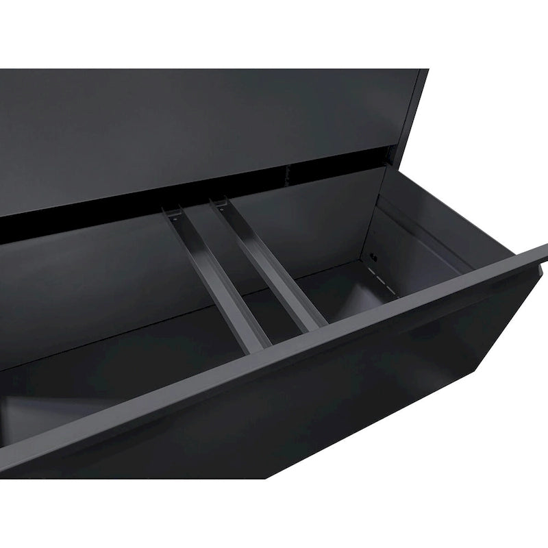 Seitlicher Stahlschrank mit 5 Schubladen und Schloss