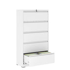 Seitlicher Stahlschrank mit 5 Schubladen und Schloss
