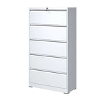 Seitlicher Stahlschrank mit 5 Schubladen und Schloss