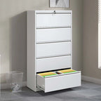 Seitlicher Stahlschrank mit 5 Schubladen und Schloss