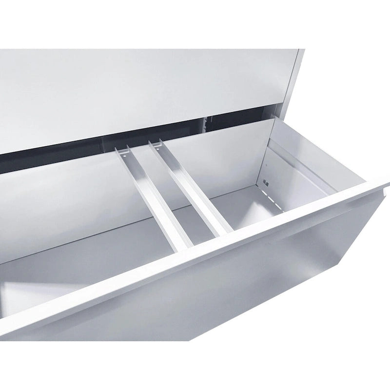 Seitlicher Stahlschrank mit 5 Schubladen und Schloss