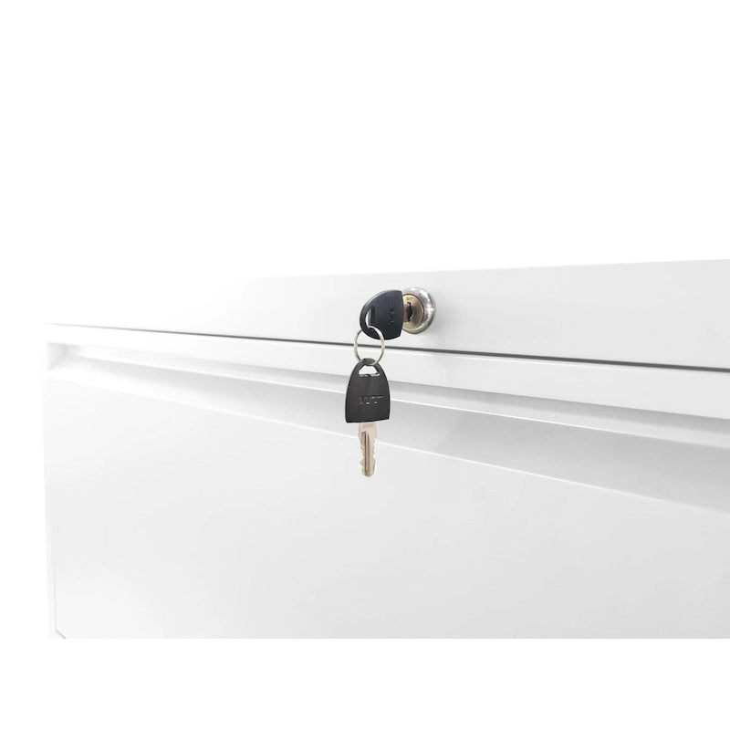 Seitlicher Stahlschrank mit 5 Schubladen und Schloss